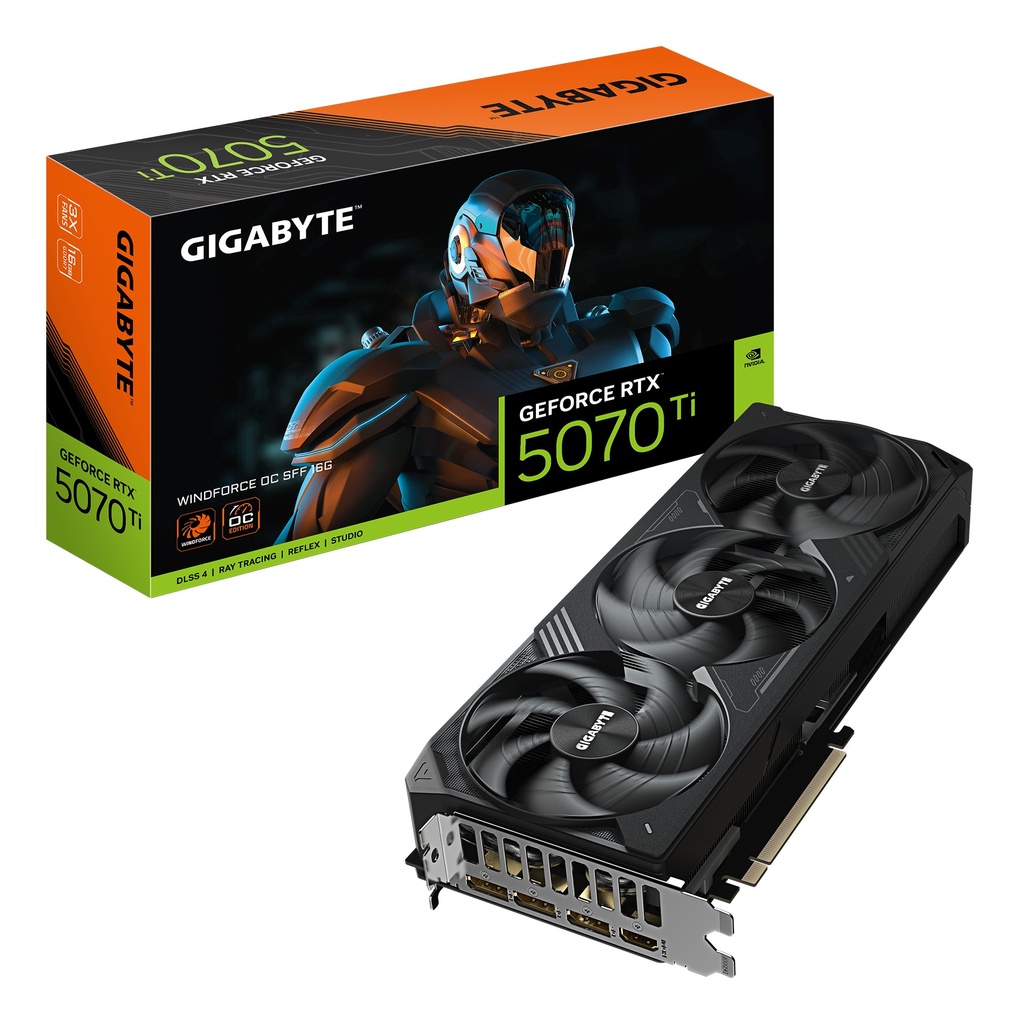 VIDEO GIGABYTE GeForce RTX-5070 Ti WINDFORCE OC SFF 16GB 256BIT GDDR7 HDMI 3DP 3Vent.PCIe 5.0