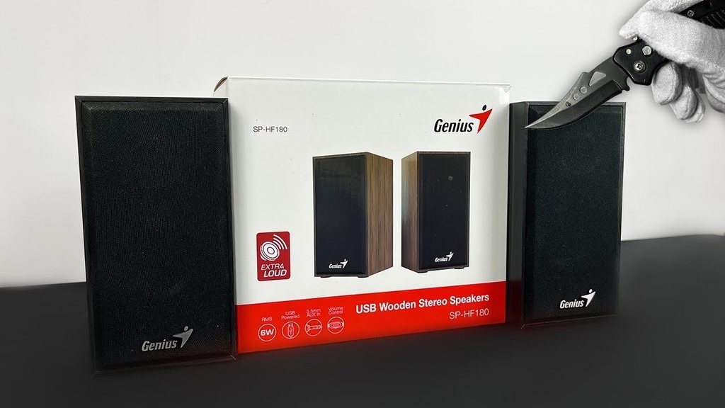 PARLANTES GENIUS SP-HF180 WOOD USB