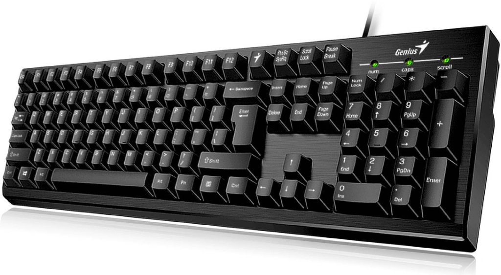 TECLADO GENIUS LUXEMATE 120 AI COPILOT USB MULTIMEDIA SP BLACK