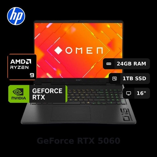 [C2DA1LA#ABM] HP OMEN 16-ap0008la - Notebook - 16" - 1920 x 1200 - AMD Ryzen 9 8940HX / 5.3 GHz - 24 GB - DDR5 SDRAM