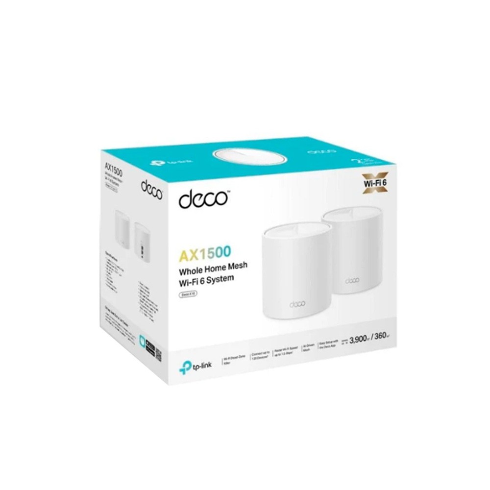 ROUTER/TPLINK/ DECO X10 /2-PACK SISTEMA WIFI  DE MAYA AX15000 /120 DISP. CONECTADOS/2 PTOS GIGABIT