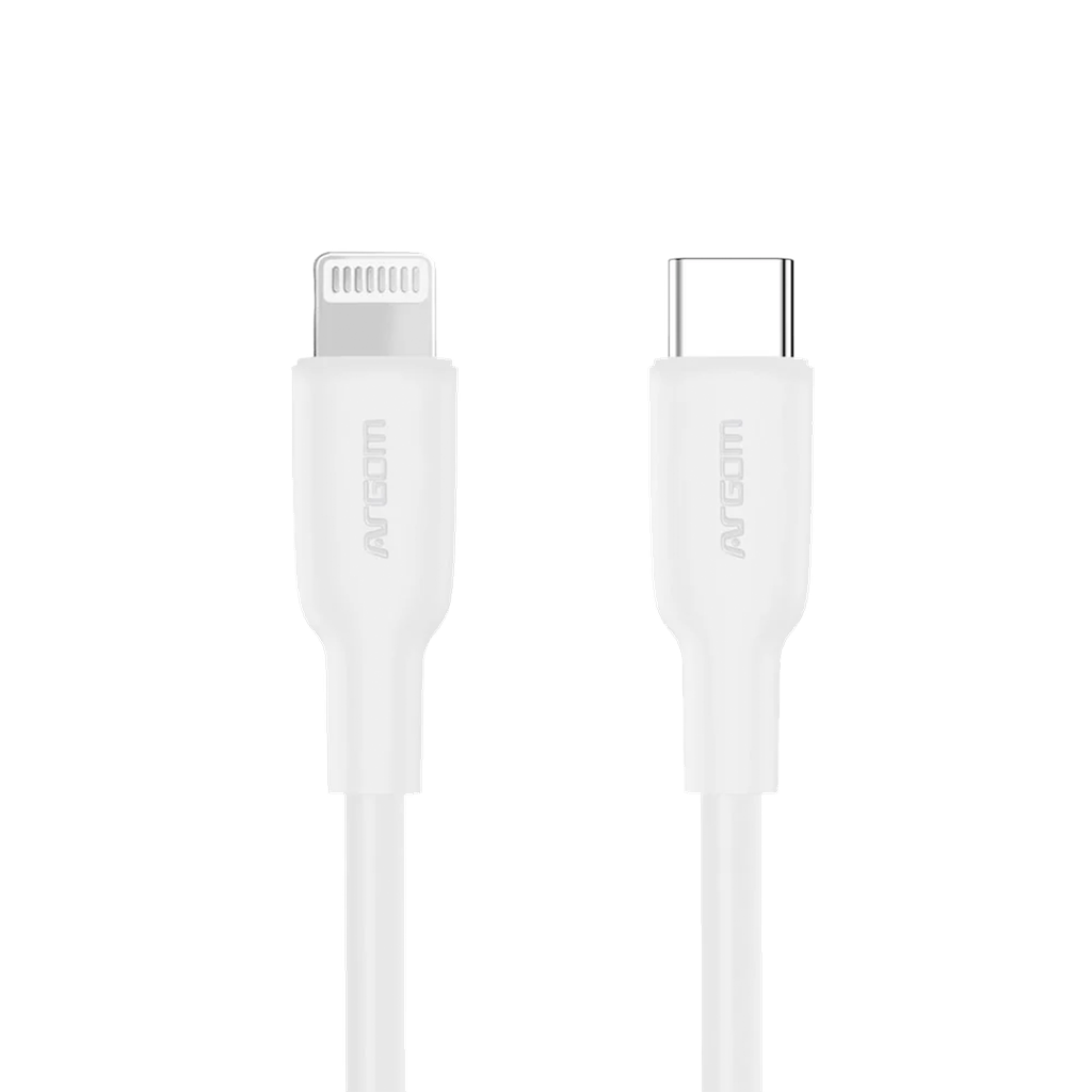 CABLE ARGOM SILICOM TYPE-C TO LIGHTNING 30W 1.8MTS DURA FLEX WHITE