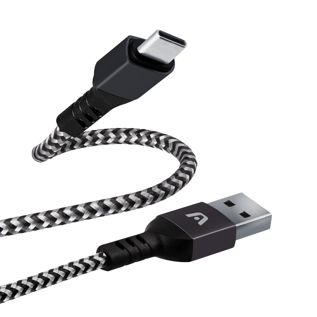 CABLE ARGOM TYPE-C TO USB 2.0 NYLON BRAIDED DURA FORM BLACK
