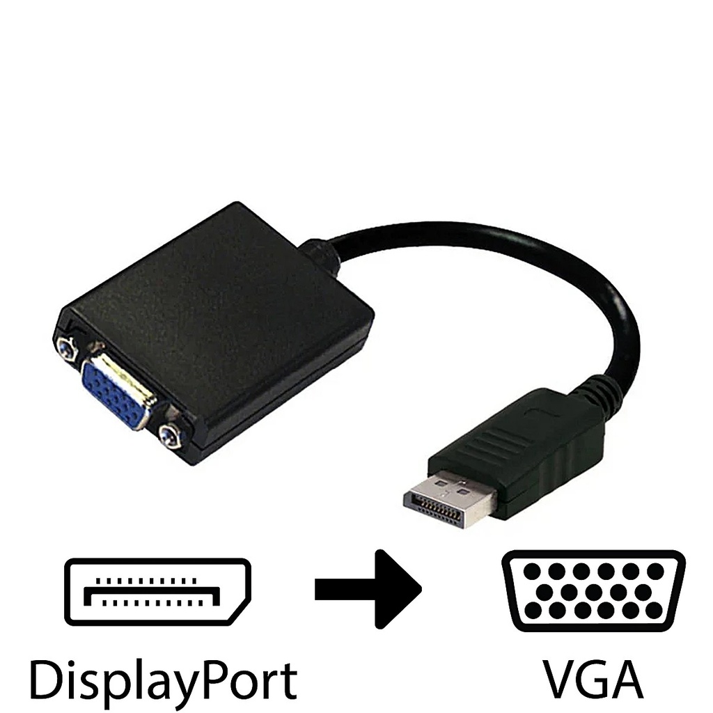 ADAPTADOR ARGOM DISPLAY PORT TO VGA 15CM NEGRO