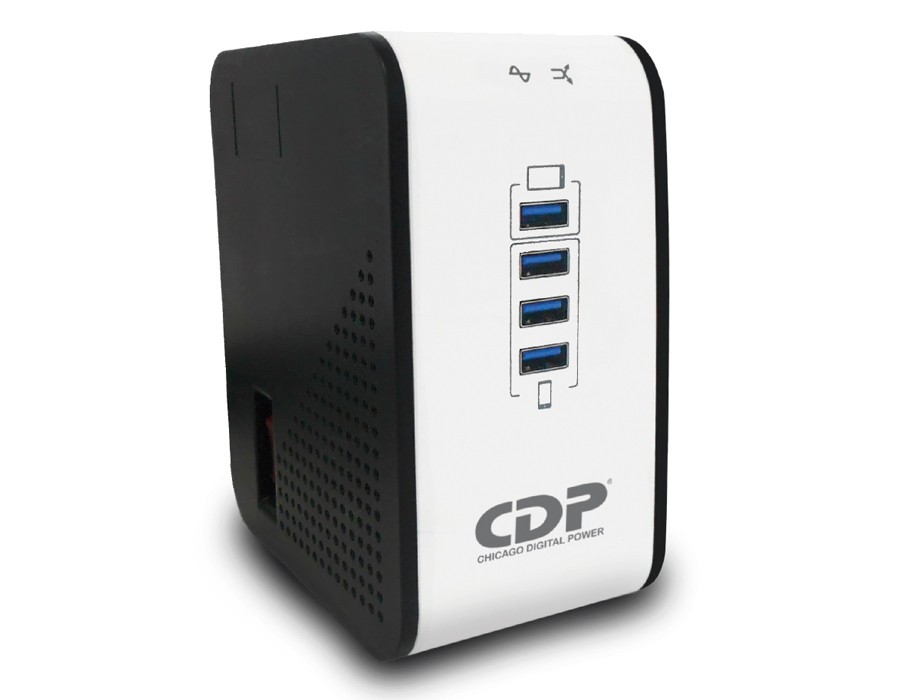 REGULADOR CDP R2CU-AVR1008 1000VA-500W-ENTRADA-SALIDA 110VAC-8 NEMA 5-15R-4USB