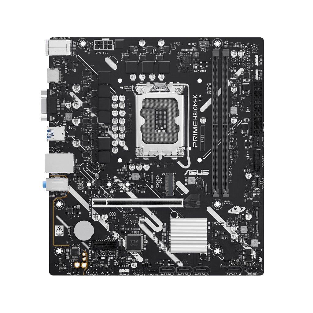 MBO ASUS PRIME H810M-K Intel Core Ultra LGA1851 2xDDR5 VGA HDMI M.2 9USB 2PCIe4.0 micro ATX