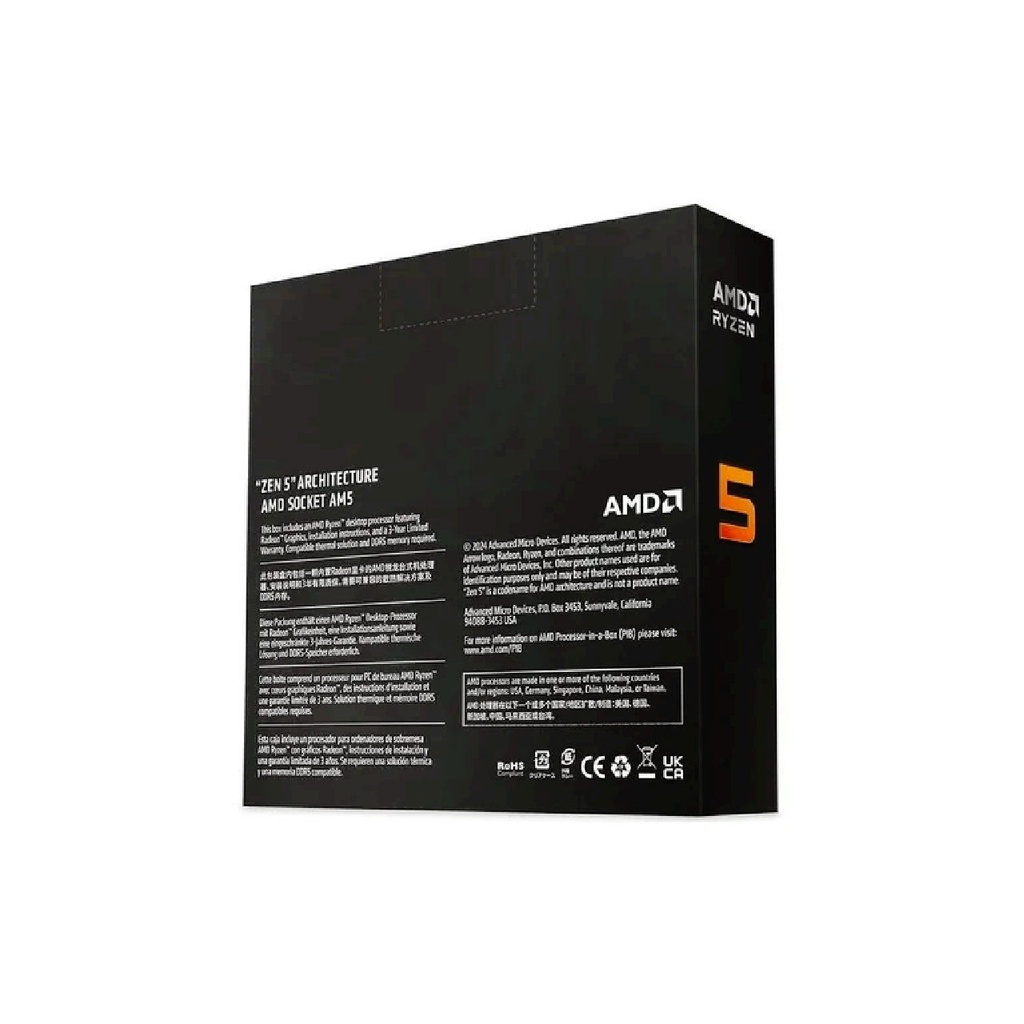 PROC. AMD AM5 RYZEN 5 9600X 3.9GHZ 6CORE 12HILOS DDR5-192GB L3-32MB 65W NO.INLC. COOLER