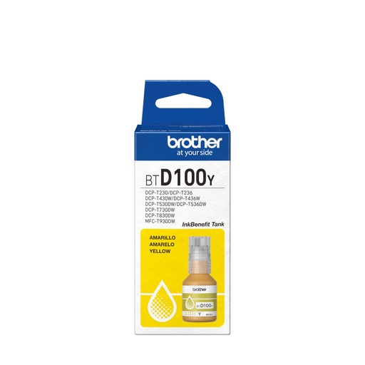 [BTD100YMEX] BROTHER UHY Yellow Ink for Mini21HT
