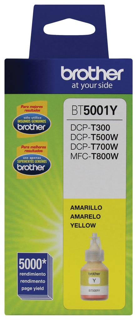 CONSUMIBLE BROTHER/AMARILLO BTD DCP- T300 T500W T700W/ MFC-T800W 5000 PAG BT5001Y