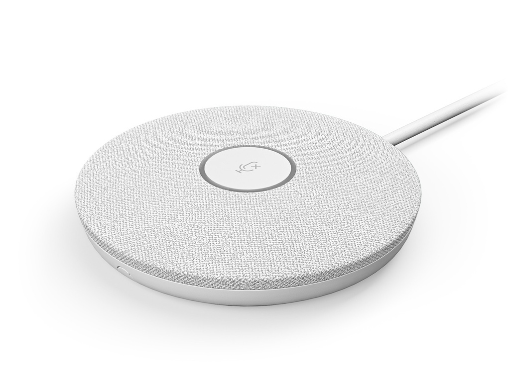 Logitech Rally Mic Pod - Micrófono - blanco - Certificado por Skype, Certificado por Zoom, Cisco Webex Certified