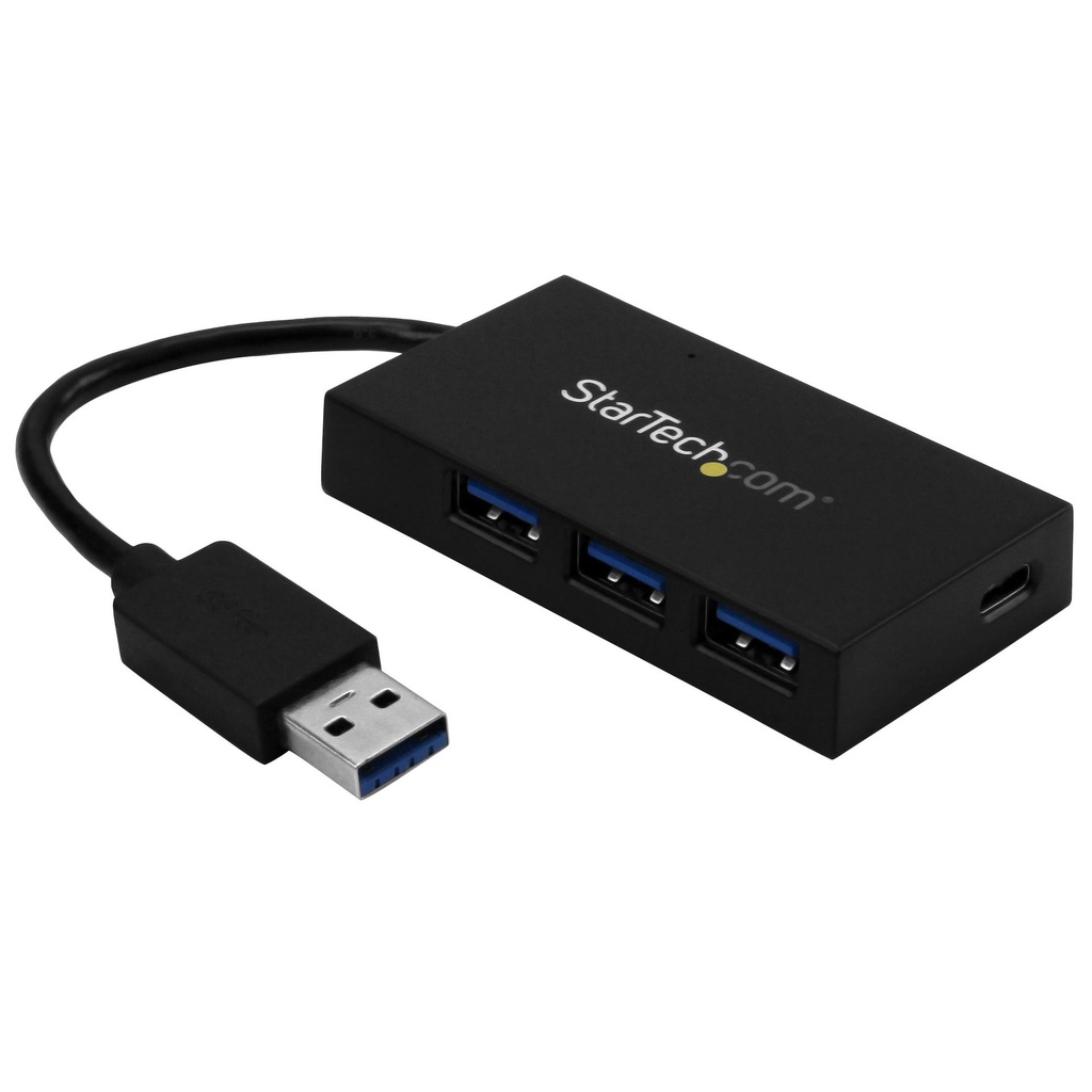 StarTech.com Hub USB 3.0 de 4 Puertos - Hub USB Tipo-A con 1 Puerto USB-C y 3 Puertos USB-A (5Gbps) - Alimentación por B