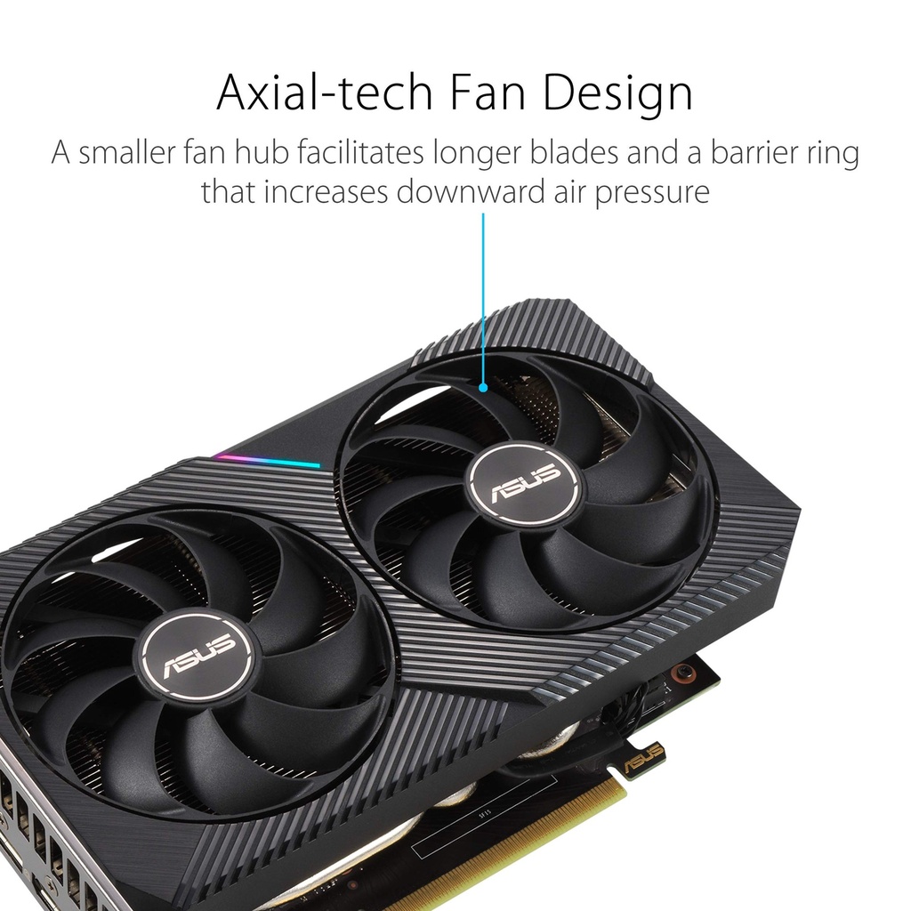 TARJETA DE VIDEO ASUS DUAL RTX-3060-O12G 12GB V2 GDDR6 HDMI 3DP 2VENT. PCIE 4.0