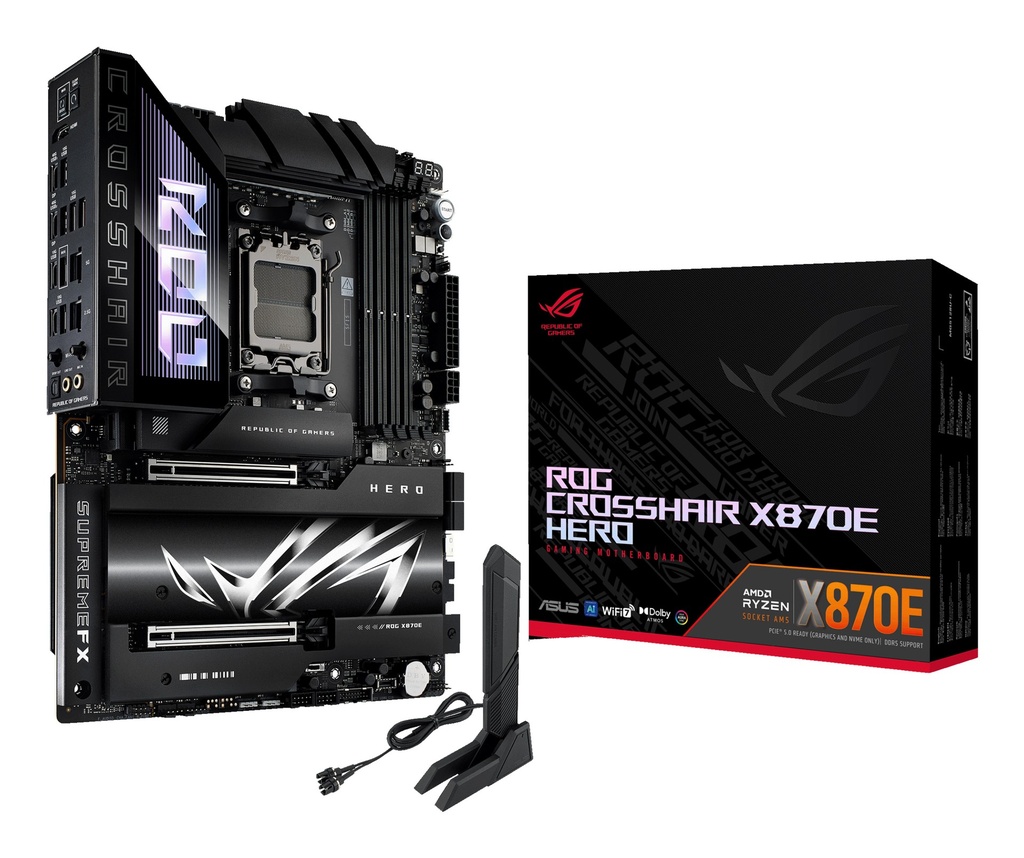 MBO ASUS ROG CROSSHAIR X870E HERO AMD AM5 4DDR5 WI-FI 7 HDMI 5M.2 USB4-C PCIe5.0-4.0 ATX