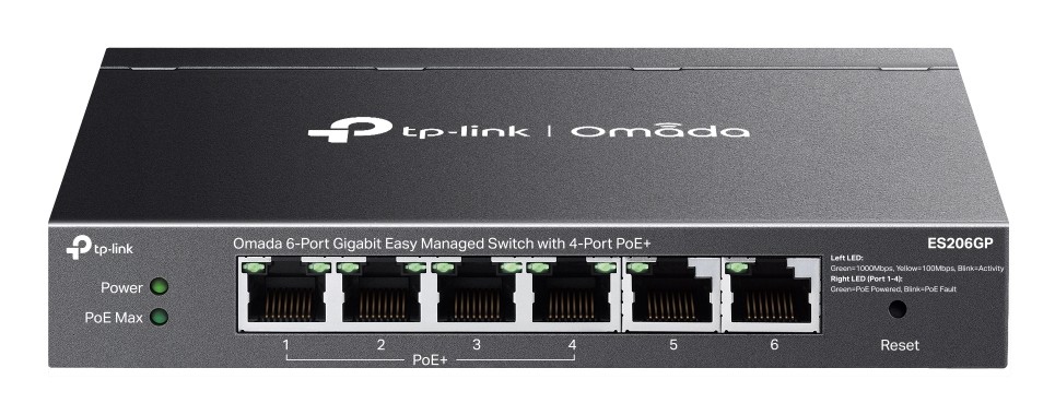 Switch TP-Link Omada 6Puertos Gigabit Easy Managed with 4Port PoE Plus