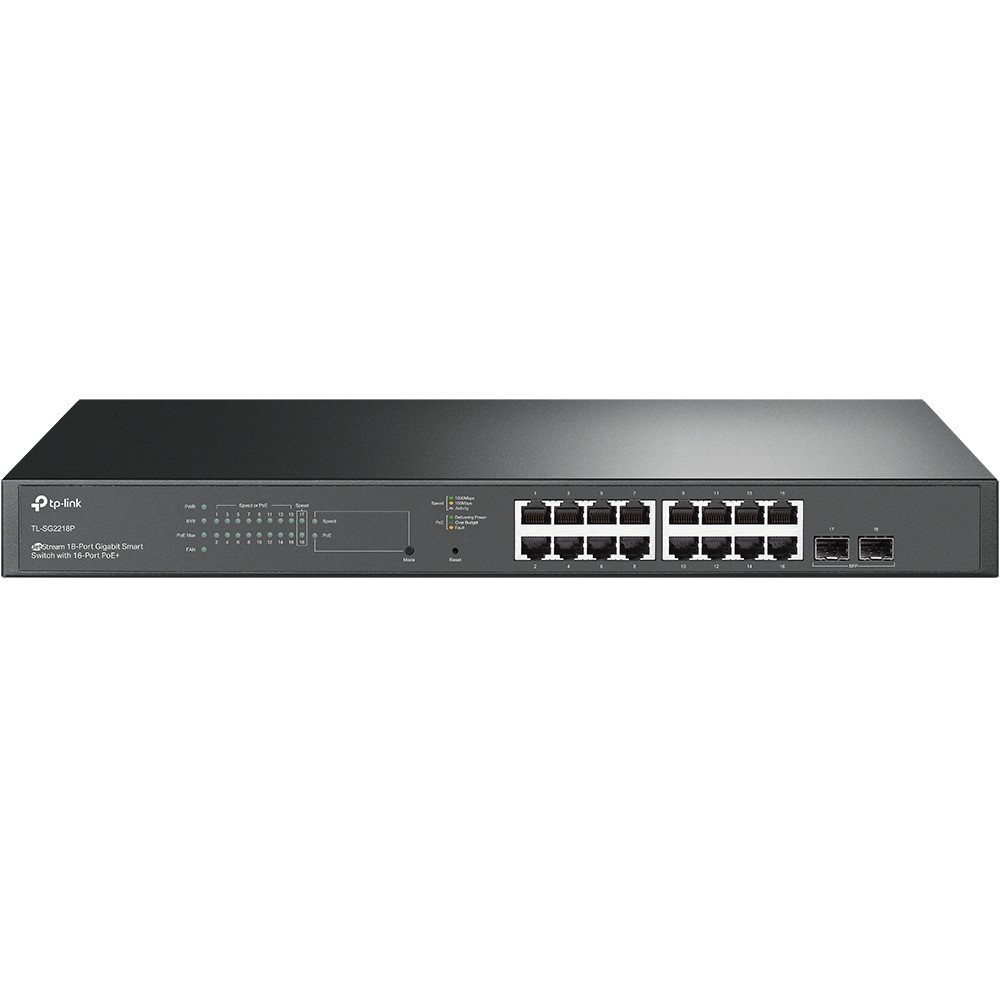 Switch Smart TP-Link Gigabit JetStream de 18Puertos con PoE Plus de 16Puertos