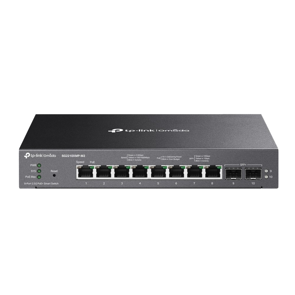 Switch Smart TP-Link Omada 10 PORT with 8-PORT 2.5G PoE Plus and 2-PORT 10G SFP Plus