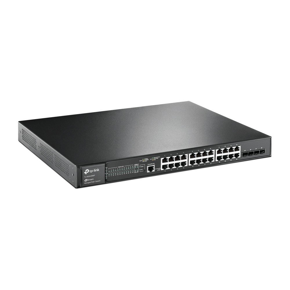 SWITCH TP-Link ADMINISTRABLE JetStream de 28 Puertos Gigabit L2 con PoE+ de 24 Puertos