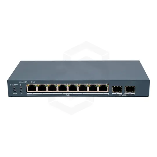 SWITCH POE 8 CH 10/1001000MB + 2 FIBRA GB 80W