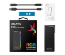 CASE ADATA FOR HDD-SSD EC700G M.2 PCIESATA USB3.2 GEN2 WITH RGB LIGHTING