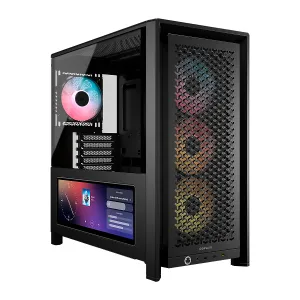CASE CORSAIR ATX 4000D Pantalla Tactil XENEON 14.5 TEMPERED GLAS MID-TOWER CASE N-PS 4VEN-RGB NEGRO