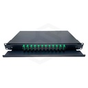 DISTRIBUIDOR DE FIBRA ÓPTICA ODF RACK 19, 1U, PANEL FIJO, 12 PUERTOS VACÍOS