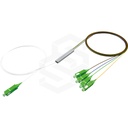 SPLITTER PLC 1X4 SC/APC G657A1 900µM ENTRADA COLOR BLANCO SALIDA COLORES INTERNACIONALES