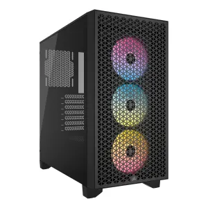 CASE CORSAIR ATX 3000D RGB AIRFLOW TEMPERED GLAS MID-TOWER CASE N-PS 3VEN NEGRO