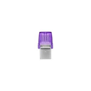 FLASH MEMORY KINGSTON 128GB DATA TRAVELER microDuo 3C TYPE-A - C PURPLE