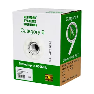 ROLLO CABLE UTP CAT6 23AWG 4 Pares 300Mts Blanco