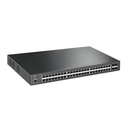 SWITCH TP-Link ADMINISTRABLE JetStream 48P Gigabit con 4Puetos 10GE SFP Plus y 48P PoE Plus